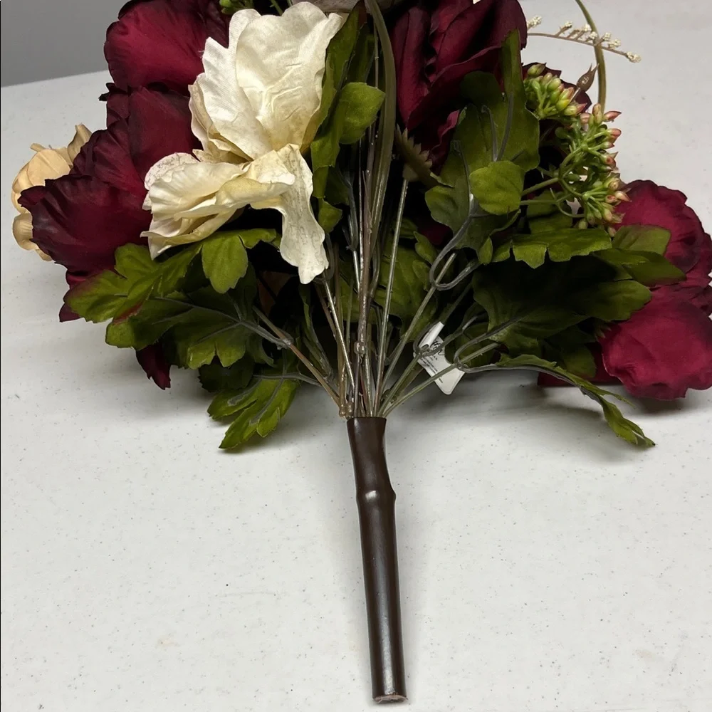 Elegant Floral Arrangement in Cream and Burgundy